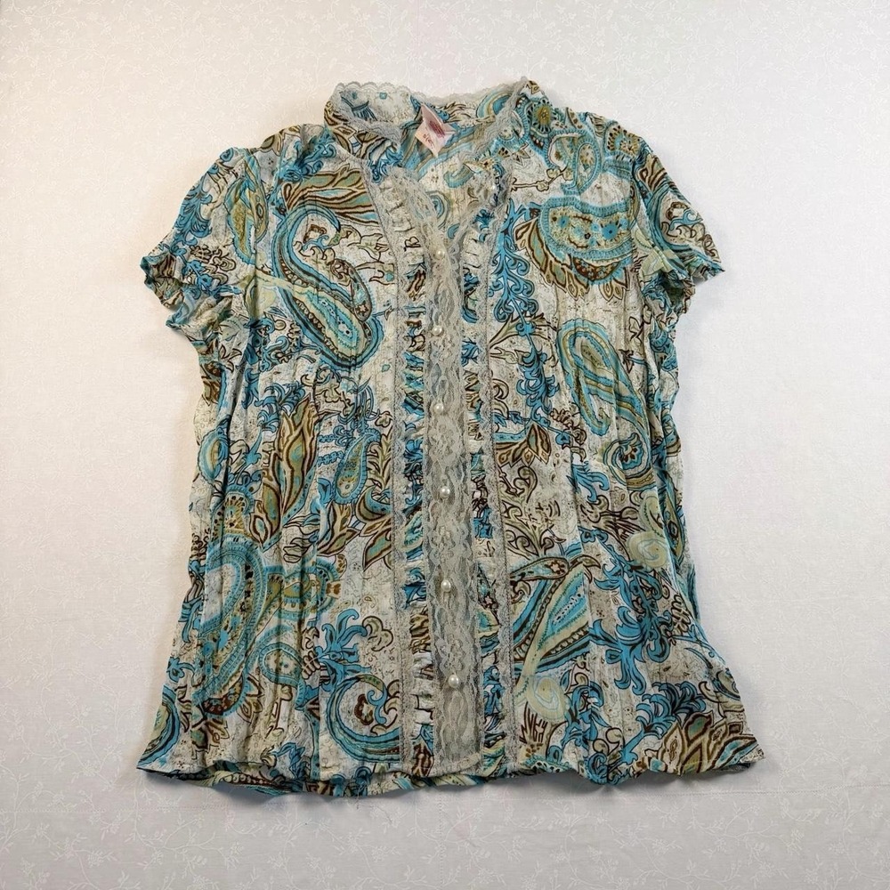 Faded Glory Paisley Lace Blouse – Women's S